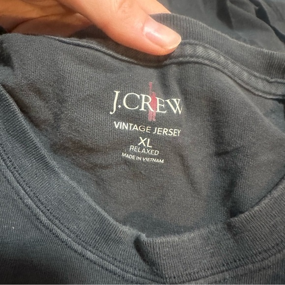 J crew black Long-sleeve vintage-wash cotton pocket T-shirt - Picture 2 of 3